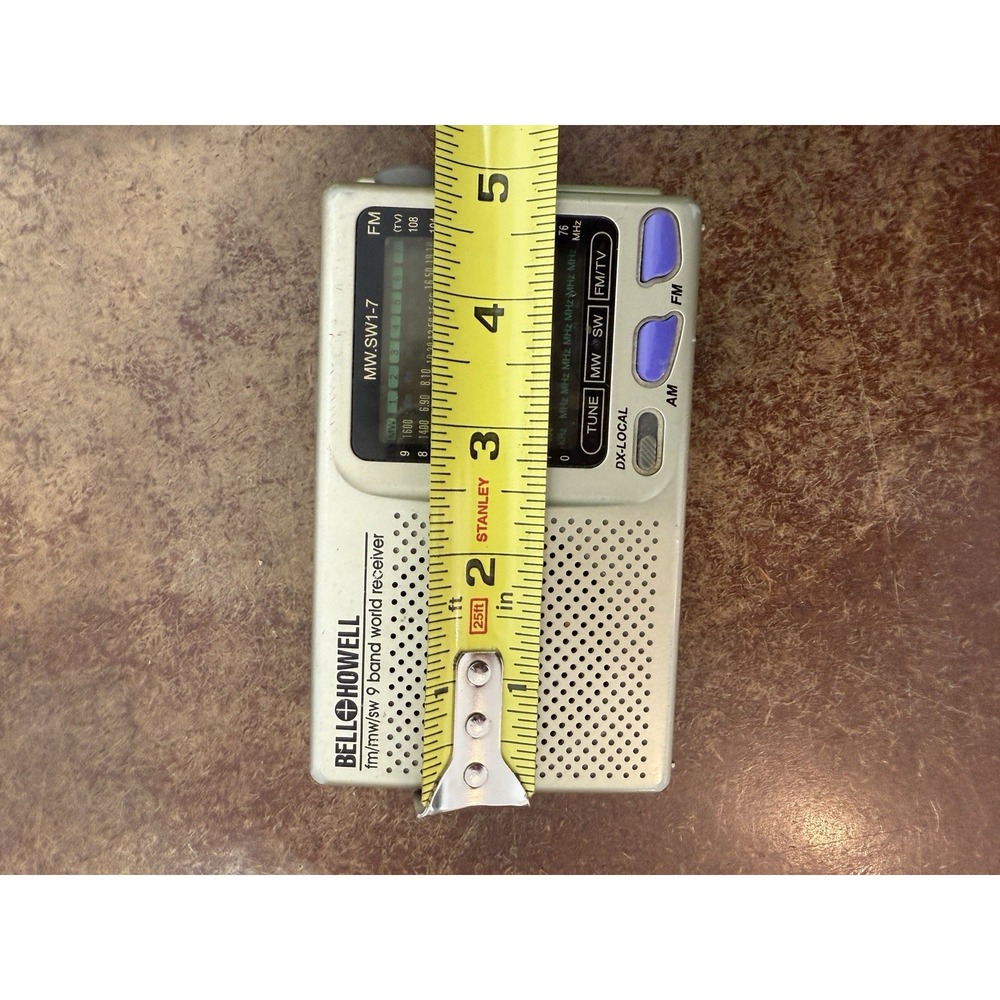 Works BELL & HOWELL SHORTWAVE RADIO AM/FM MW SW 9 BAND WORLD RECEIVER MW.SW1-7 - Picture 6 of 8